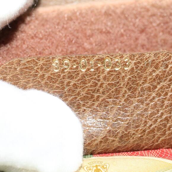 GUCCI GG Canvas Web Sherry Line Clutch Bag Beige Red Green 89.01.033 - Picture 11 of 16